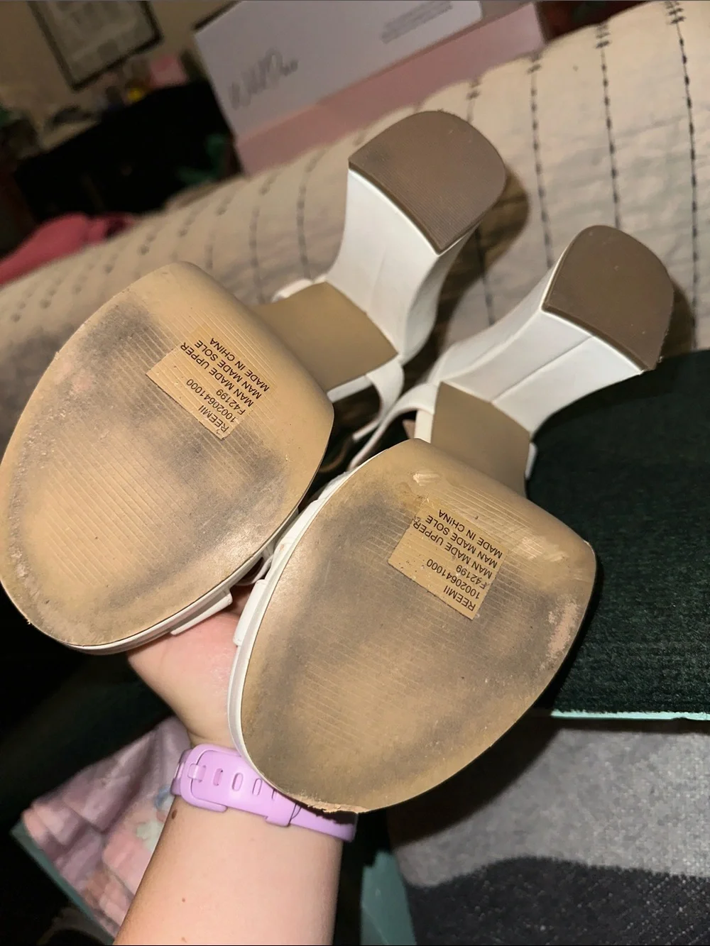 Wild Pair White Platform Block Heel Sandals